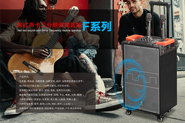 爵士龍民用音響廣場舞音響F110系列，網紅聲效優質拉桿音響！